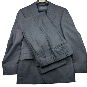 Vintage Botany 500 Couture Suit 41R Gray Glen Plaid Wool 2pc Made USA